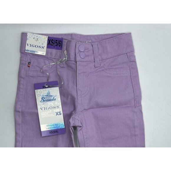Girls (5/6) Vigoss Bermuda Shorts Adjustable Waistband (Purple, X-Small) - Picture 2 of 4